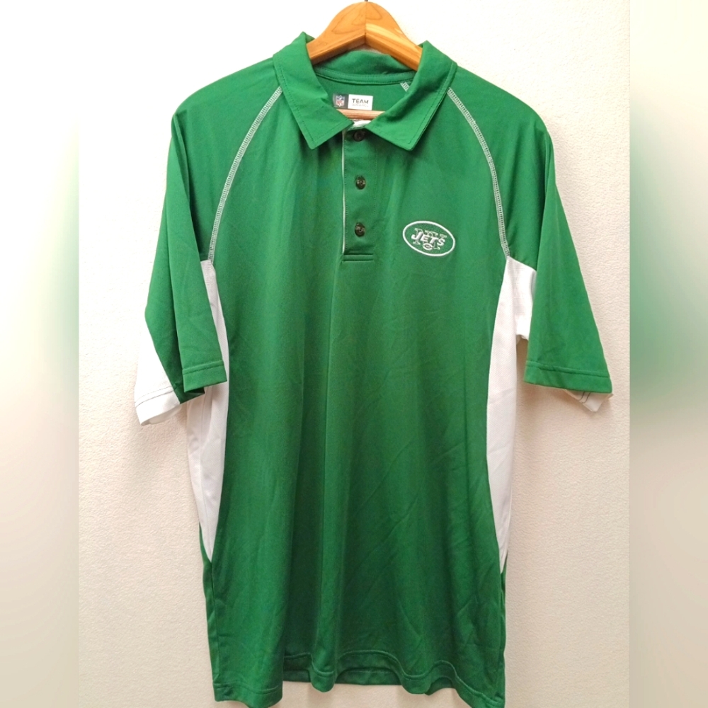 NFL Team Apparel New York Jets Coach's Sideline Performance Golf Polo Shirt XL